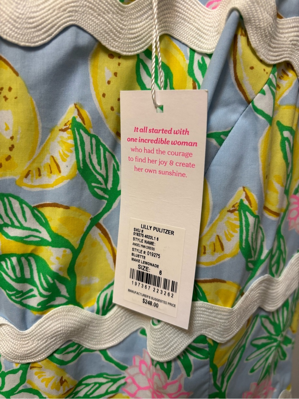 Lilly Pulitzer Blue Lemon Print Tiered Sundress originally $248. - Picture 5 of 7